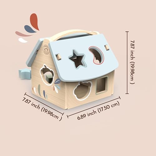 Image of Speedy Monkey House Shape Sorter with 8 Blocks, Fun Colors, Shapes, Monkey Character, Wooden Toy, Non-Toxic Paint, Enhances Learning, Ideal for Kids | 8 blocks, monkey character, sorting & stacking toys, montessori toys, shape recognition, fine motor skill, cognitive learning