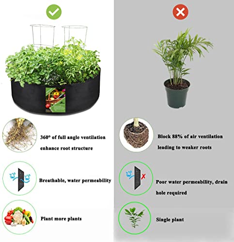 Smirdx Plant Grow Bag, Large Heavy Duty Fabric Grow Pot For Durable Breathe Cloth Planting Container For Potato Carrot Onion, Gardening Outdoor #TOP4
