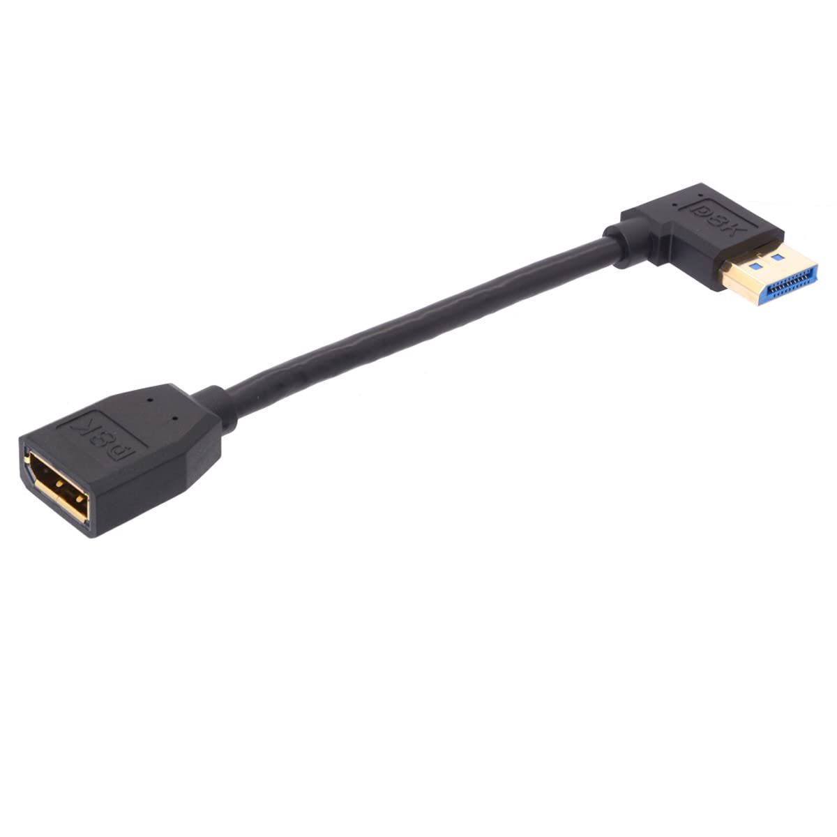 Câble d'extension 8K DP mâle vers DP femelle 1.4 (8K/60Hz, 4K/144Hz), câble court Displayport mâle vers femelle DP 1.4, port d'affichage 32,4 Gbit/s pour PC, ordinateur portable 15 cm (gauche)