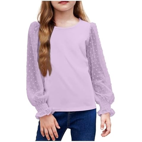 Keepink Girls Long Sleeve Ruffle Blouse Cover
