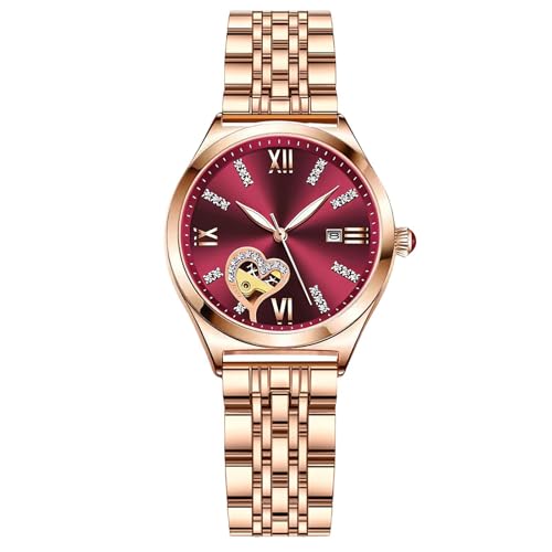Dames montres RORIOS montre étanche diamant squelette et cadran analogique tendance en acier
