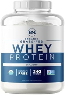Organic Grass Fed Whey Protein Powder - USDA Organic – 24g High Protein - 5 lb/72 Servings - Cold Processed - Non-GMO - rBGH-Free - Wisconsin USA