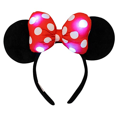 Tiara Laço Vermelho Orelhas Minnie Com Luz - Disney