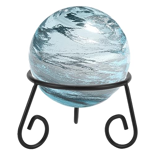 DELORIGIN Bola de vidro expositor preto suporte de bolas de ferro com vista para o mundo de mesa bola expositor para decoração de Natal coleções pedras preciosas diâmetro 8,27 cm