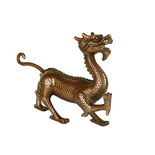 Figurine Qinglong en laiton OwKay statue dragon luxe pour salon