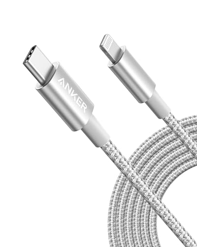 Anker New Nylon USB C to Lightning Cable, Apple MFi Certified for iPhone 14 Series, and More (10FT,Sliver)