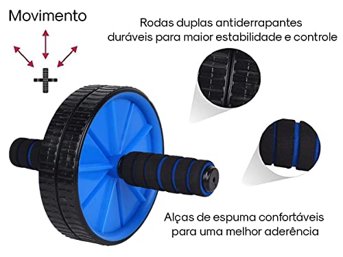 Push Up + Roda Abdominal Basic + Disco Deslizante + 5 Mini Bands Bravus Sport