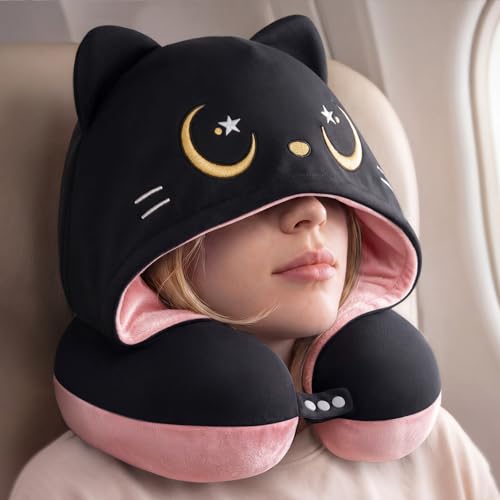 Mewaii Travel Neck Pillow with Hood
