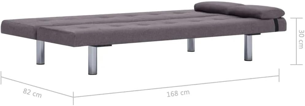 Sofa Bed with Two Mats Gray Tan Polyester Moderns Sofa Comfort Living Room Sofa Styles