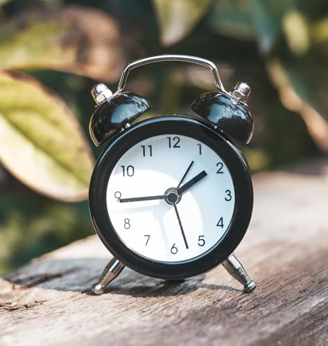 Image of Vintage Inspired Mini Table Alarm Clock, Old Retro Style Digital Alarm Clock, Small Table Clock for Home, Kitchen, Office and Decor (Black)