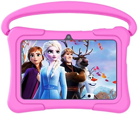 WXUNJA Kids Tablet, 7 inch Android Tablet for Kids, 3GB 32GB Toddler Tablet with Bluetooth, GMS, WiFi, Parental Control, Dual Camera, Shockproof Case, Educational, Games (Pink)