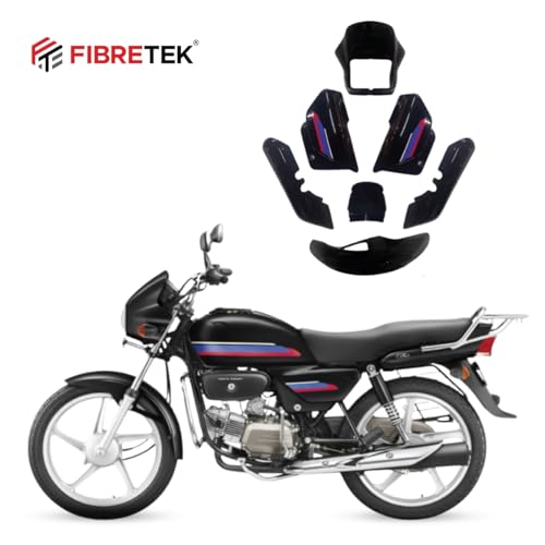 Image of OFTBK-001 Full Body Kit Compatible for Splendorr Old Model Black | ABS Plastic Bike Body Panel (Set of 7)