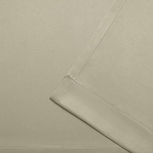 Exclusive Home Sateen Twill Woven Room Darkening Blackout Rod Pocket Tie Up Shade, 52"X63", Linen #TOP2