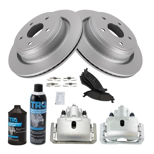 Image of TRQ Rear Brake Pad & Rotor Kit Compatible with 07-09 Chrysler 02-10 Dodge 11-18 Ram