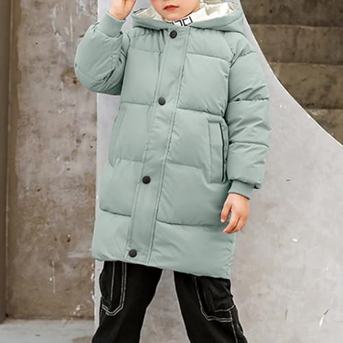 RKSTN Winter Puffer Jackets for Kids Padded Wadded Down Jacket Solid Color Long Sleeved Coats Hooded Casual Outwear3