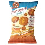 Schoolyard Keto Snacks - Cheddar Cheese & Sour Cream - Protein Puffs - Low Carb, Low Sugar, 14g-Protein, Gluten Free, Healthy & Diabetic Friendly, High Protein, Low Calorie snacks for Kids & Adults, USA Made, 12 Pack