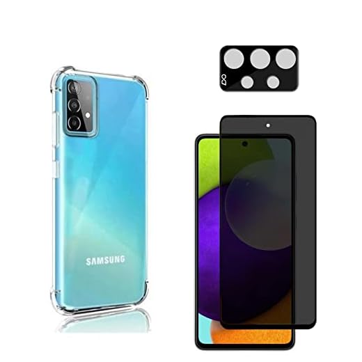 Kit Para Samsung Galaxy A52 Capa Anti impacto + Película Privacidade + Película De Câmera (Tela 6.5) (C7COMPANY)