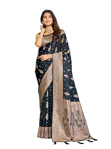 Beautiful Green Sarees for Sawan 2026: Top 5 Elegant Picks for Festive Wear 17 MANOHARI Women's Banarasi Soft Satin Silk Saree with Rich Zari Wo...