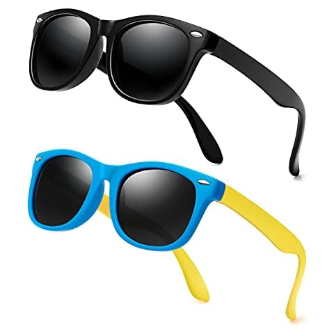 JASPIN Kids Polarized Sunglasses TPEE Rubber Flexible Frame for Boys Girls Age 3-9, 100% UV Protection. Toddler Sunglasses Cover