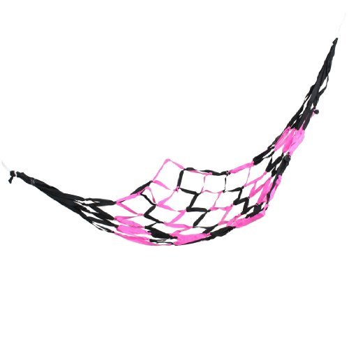 ELECTROPRIME 2M x 1.5M Traveling Camping Black Fuchsia Net Meshy Hammock Sleeping Bed
