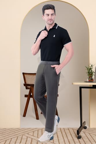 Image of SaintX Men's 4-Way Stretchable Athleisure Pants | Sweat Wicking Fabric | Slim Fit | Active - Sports Wear | Travel, Lounge & Casual Wear | Stylish Back Zipper Pocket | Available in Plus Size (ST06)