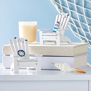 Set of 4 Mini Beach Chair for Bathroom Nautical Home Decor Ocean Decorations 4 in
