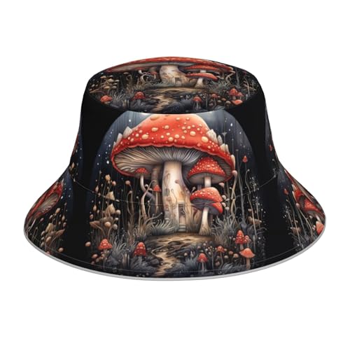 Actividades Sombrero De Pesca Arte De Árboles Y Setas Silvestres Gorra De Playa Unisex Sombrero De Playa para Senderismo Festival Mujer