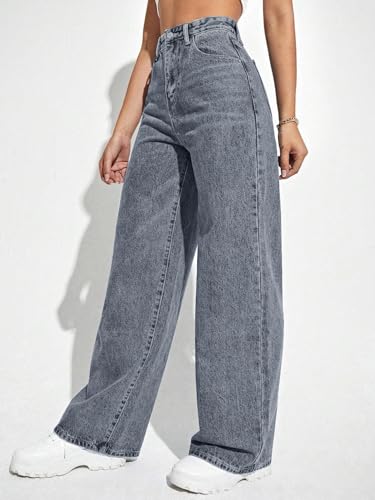 Image of TAGAS Women's High Waisted Wide Leg Jeans - Baggy Denim Pants, Loose Fit Casual Straight Leg Pant for Girls & Womens