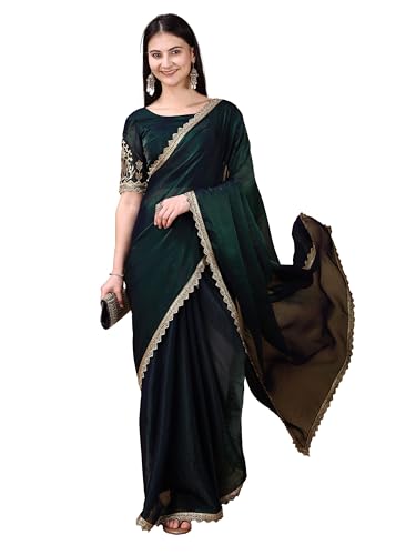 Sari broderie élégant en soie Pratham Blue avec son haut à coudre