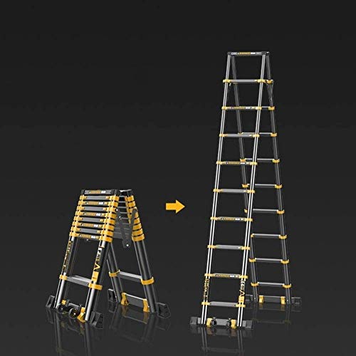 Telescoping Extension Ladder, Portable Telescoping Ladder, Anti-Slip Aluminum Collapsible Extension Ladder, Multi-Purpose Telescopic Ladders Compact Attic Ladder, Height Selectable #TOP1