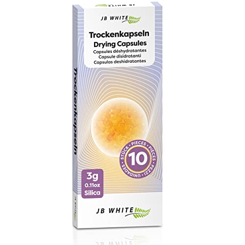 Jb White 10 Capsule Essicanti Per Apparecchi Acustici | Compatibile Con Il Vassoio Di Ricarica Phonak | Indicatore Di Colore Universale Per La Tazza D