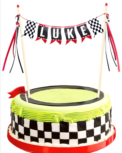 Race Car Cake Topper, Custom Name Race Car Birthday...