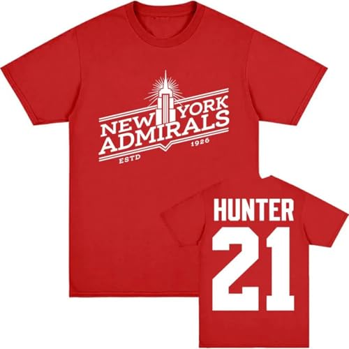 T-Shirt Scott Hunter #21 – Admirals De New York, Heated Rivalry, Maillot De Hockey Oversize Noir Unisexe, Merch BookTok-Red||l