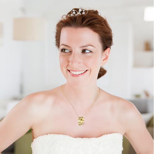 Gold Interlocking Circles Love Necklace for Women, Adjustable Stainless Steel Silver Pendant Necklace, Unique Gifts for Women on Birthday Anniversary Valentines Wedding3