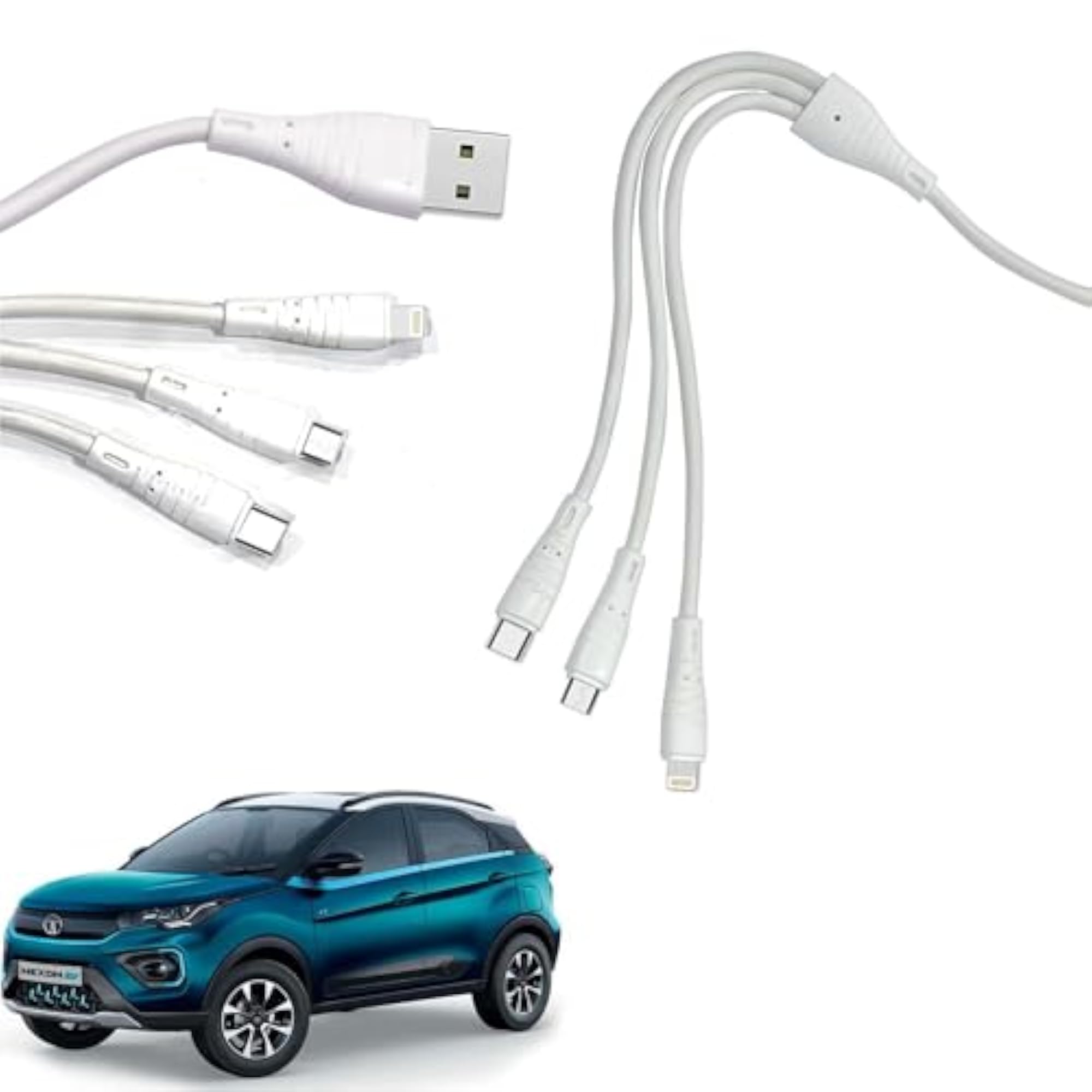 3 in 1 Cable Fast Rapid Super Charging Cable for Micro USB, iPhone & Type C