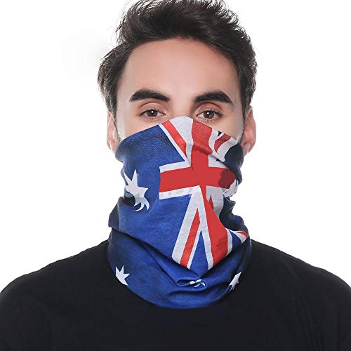 Multifunctional Multipurpose Tube Bandana Headband Face Mask Mouth Protective Cover, Australia Flag