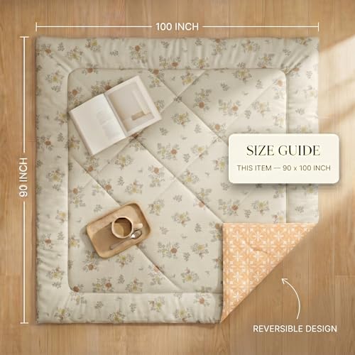 Image of VAS COLLECTIONS Feather Cotton Reversible AC Comforter for Double Bed | Super Soft 220 GSM Quilt /Duvet /Dohar | Lightweight All-Season Comforter | 90 x 100 Inches (1 Piece), Mustard