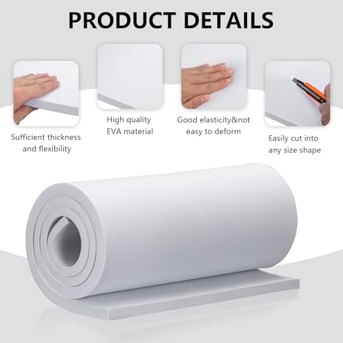 Image of 15mm Thick White Eva Foam Cosplay Sheets roll, 13.9 inch x 39 inch Premium eva Craft Foam for Cosplay Costume by MEARCOOH