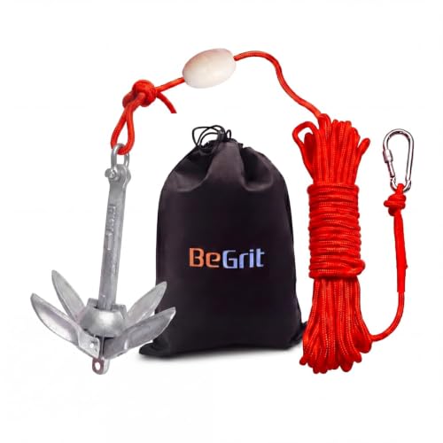 BeGrit 1.5lb Kayak Anchor w/Rope, Folding Marine Anchor for Paddle Board
