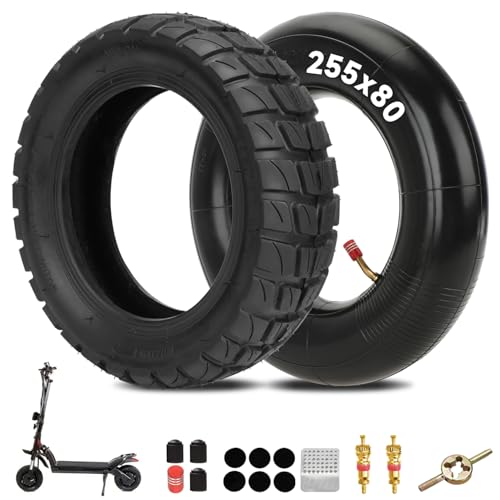 EOPOAYI 255x80 80/65-6 Scooter Tire Inner Tube Set Replacement for Electric Scooter Apollo Ghost Ieny-rid, 10x3.0 10 inch Off Road Tire for Kugoo M4 Pro Kaa-bo Mantis Va-rla Eagle E-Scooter Heavy Duty