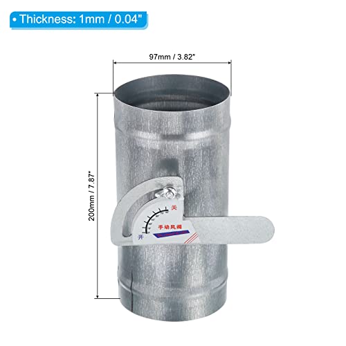 PATIKIL 4" HVAC Duct Manual Volume Damper, Metal Adjustment Airflow Ducting Backdraft Damper Control for Air Ventilation System - Image 2
