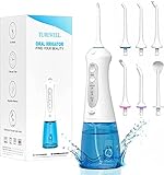 Water Dental Flosser Cordless Oral Irrigator, Portable and Rechargeable Water Teeth Pick with 3...