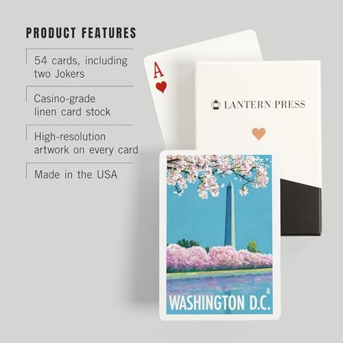 Lantern Press Washington DC, Baraja de 52 cartas Póker miniatura 3
