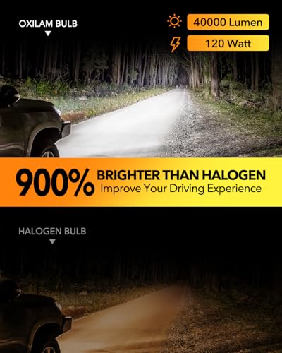 Image of OXILAM H4 9003 LED Bulbs, 40000LM 900% Brighter, 6500K Cool White, Built-In High-Speed Fan,Plug-and-Play HB2 Halogen Replacement, Pack of 2