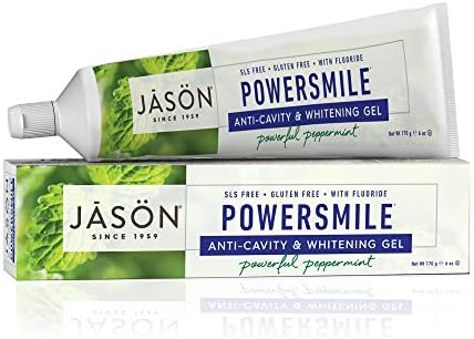 JĀSÖN Powersmile Anti-Cavity & Whitening Gel, Powerful Peppermint, 6 Oz