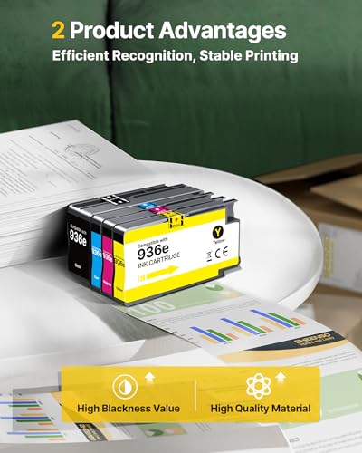 Image of 936 936xl 9125e ink cartridges Combo Pack for HP 936XL 936e Replacement