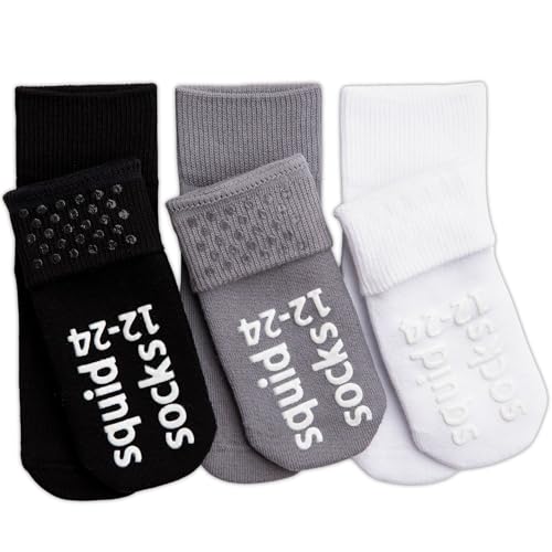 Image of squid socks Unisex Cotton Socks | 0-6M, 6-12M, 12-24M, & 2T-3T | Grip Socks that Stay On | As Seen on Shark Tank