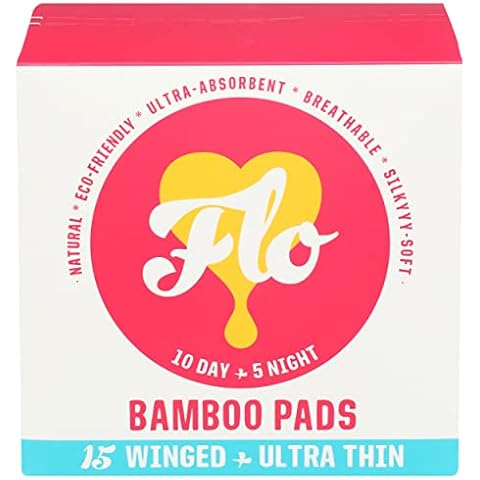 Almohadillas sanitarias de bambú orgánico FLO con alas Cover