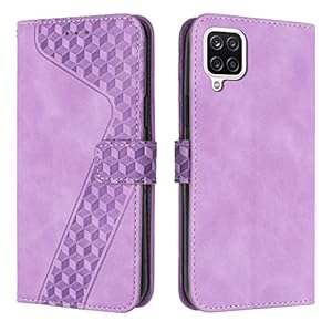 OKZone Compatible With Samsung Galaxy A22 4G/M32 4G Case, Wallet Case PU Premium Leather with Card holder Slots Magnetic Shockproof Flip Cover Phone Cases Cover for Samsung A22 4G/M32 4G (Purple)