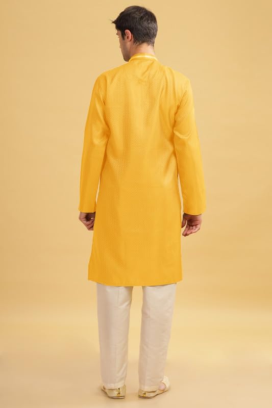 Image of BE ACTIVE Cotton Jacquard Blend Kurta for Men | Traditional and Elegant Design | Full Sleeve Kurta